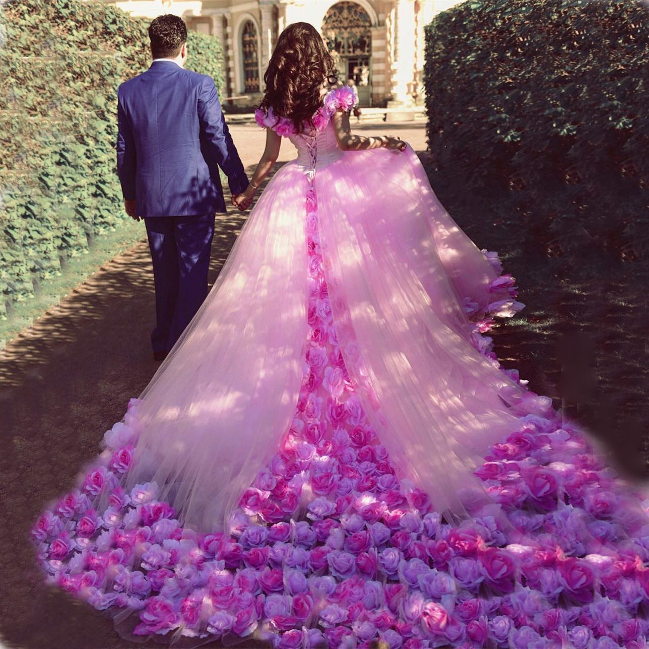 dress made of flowers