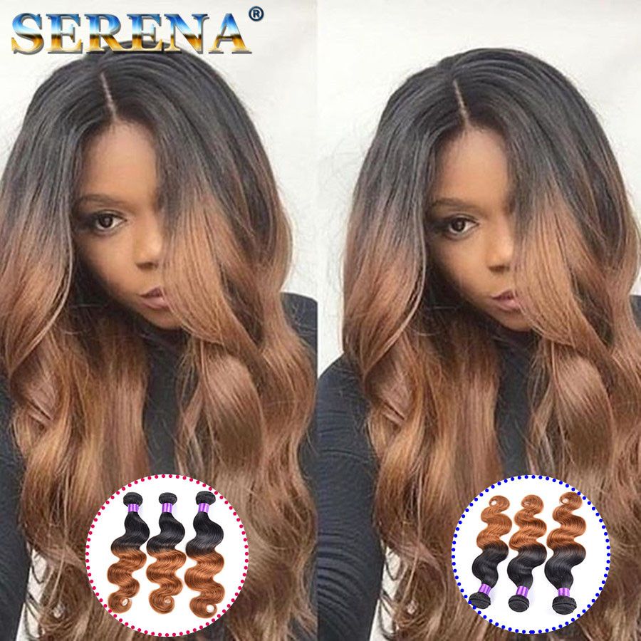 Brazilian Body Wave Hair Extensions 2 Tone Ombre Weaves T 1b