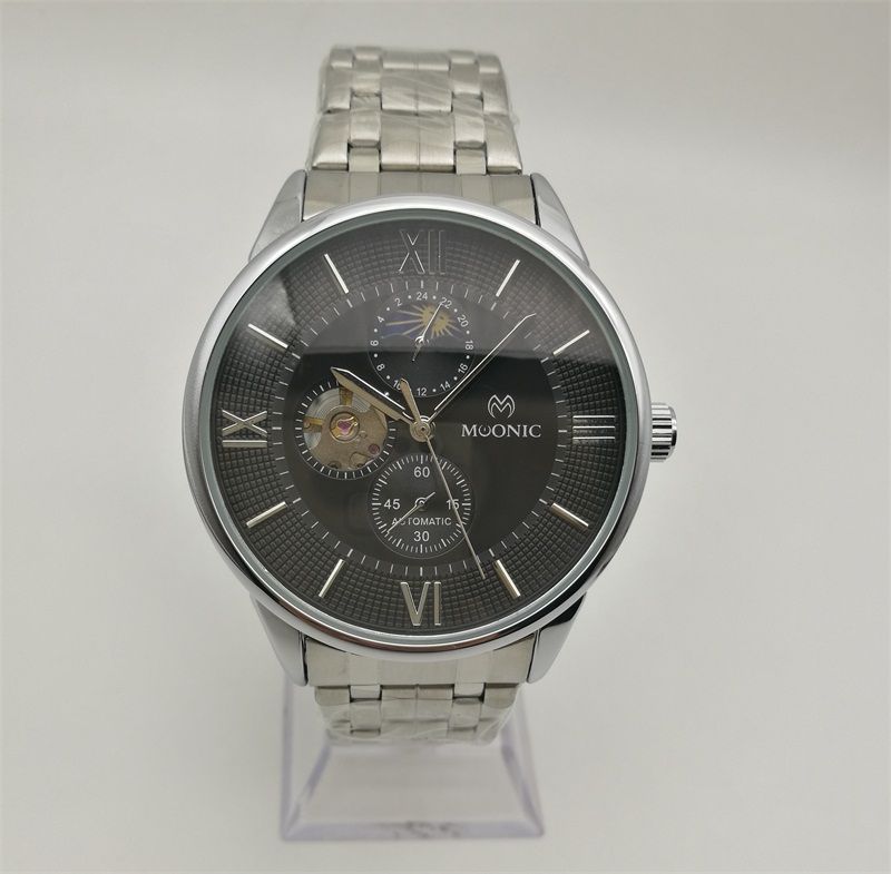 New Automatic Mechanical Watch Men'S Stainless Steel Band Multi Pin