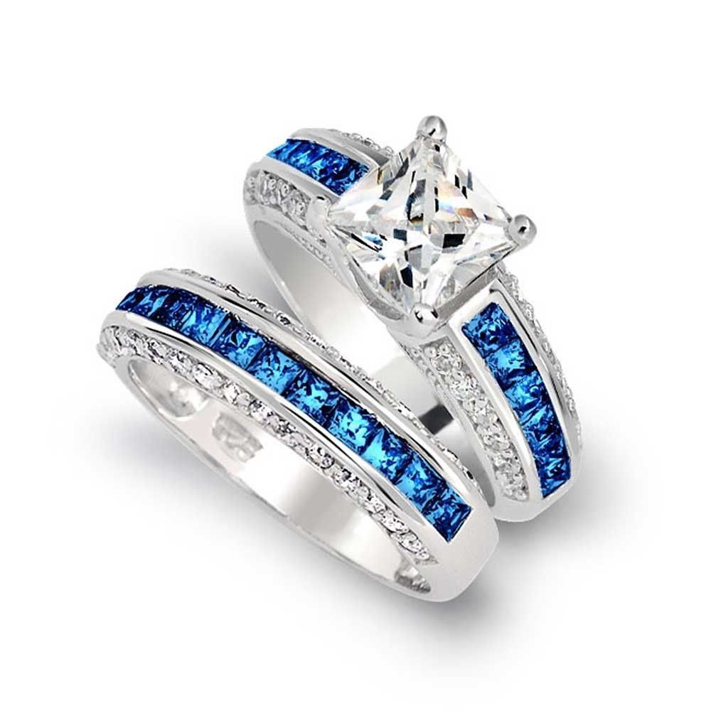 Chic Women White Sapphire Silver Ring Set Wedding Engagement Jewelry Gift Sz5-11 Chic Women White Sapphire Silver Ring Set Wedding Engagement Jewelry Gift Sz5-11