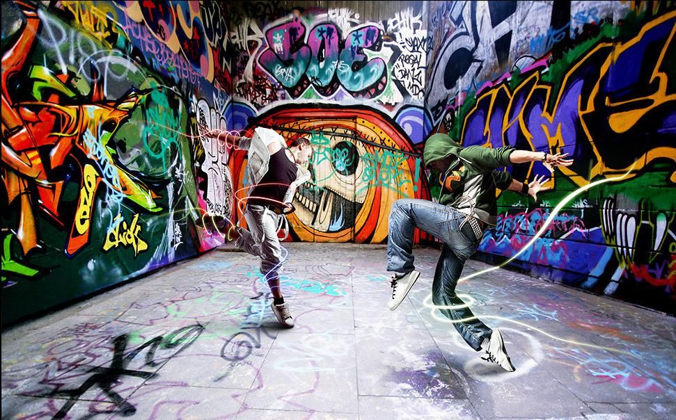 Dancing Young Street Dance Graffiti Background Wall Murals Mural  Dancing Young Street Dance Graffiti Background Wall Murals Mural