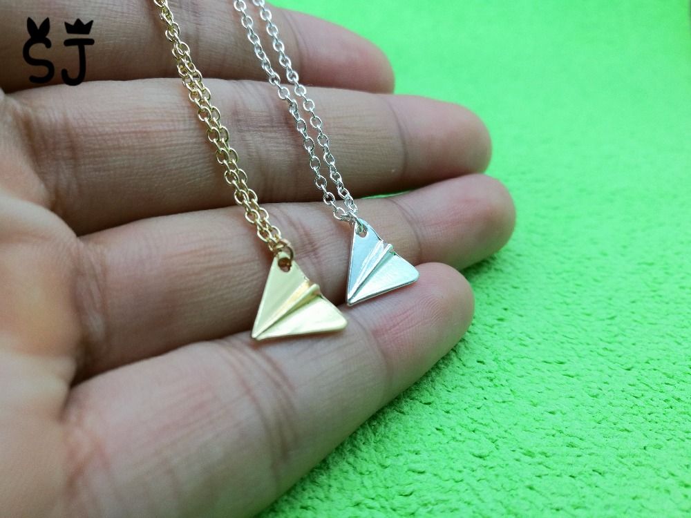 N008 Tiny Paper Plane Necklace Harry Styles Airplane Necklace Aircraft Pendant Origami Plane Necklaces For Men Women From Channe 1 45 Dhgate Com
