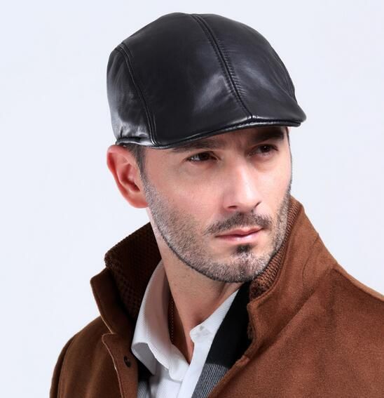 Wholesale Sell Hot Mens Sheepskin Genuine Leather Beret Hats Caps Black  Warm Gentlemen Winter Fall Leather Caps Hats High Quality From Xiacao,  $37.56 | DHgate.Com