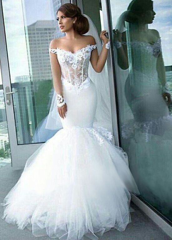 sheer corset wedding dress
