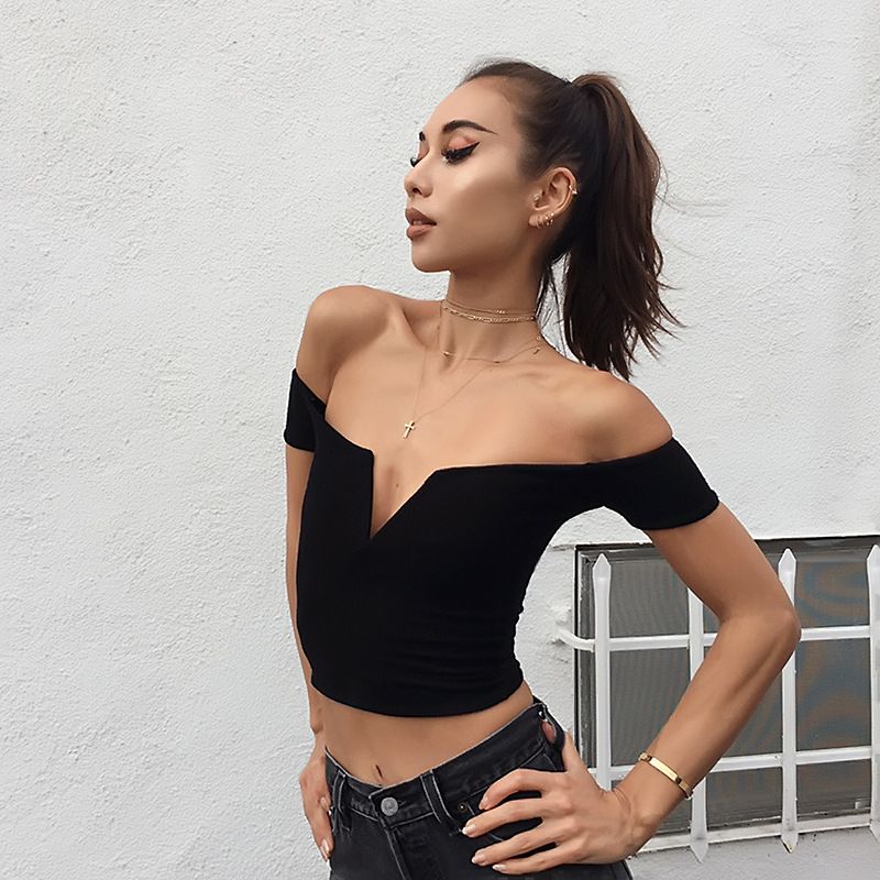 off shoulder v neck top