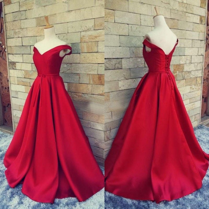 red corset prom dress