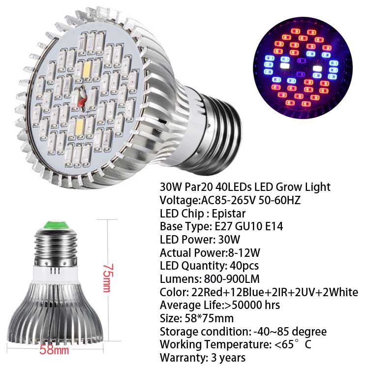 Par20 40LED E27 Tabanı