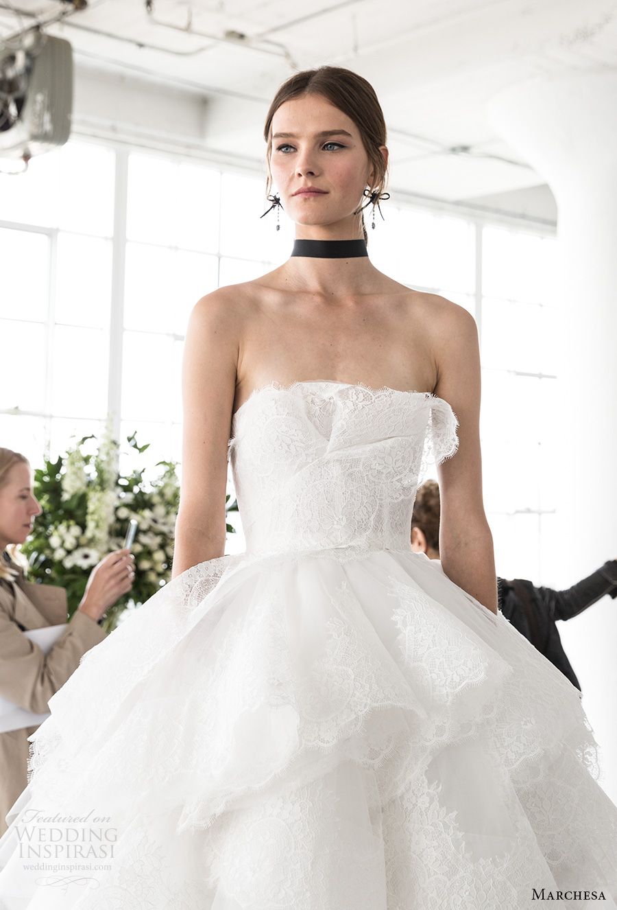 straight across strapless wedding dress