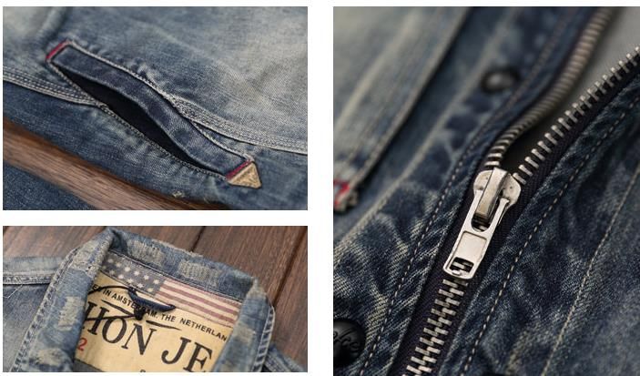 Mens Zipper Motorcycle Biker Denim Jacket Japanese Style Retro Mens Zipper Motorcycle Biker Denim Jacket Japanese Style Retro