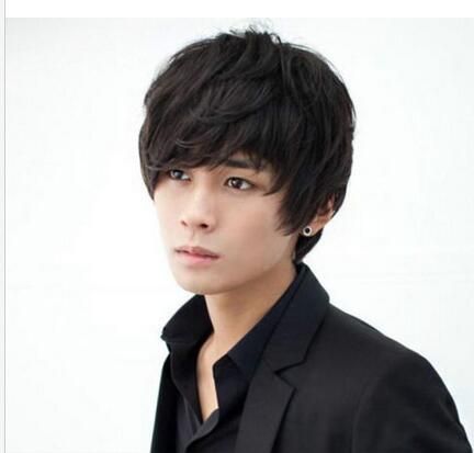 Handsome Boys Wig New Korean Fashion Short Men Natural Black Hair