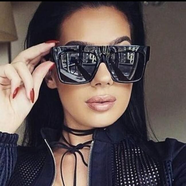designer black square sunglasses