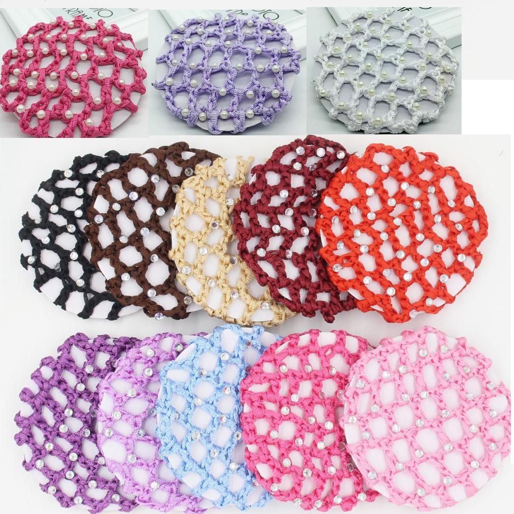 New Bun Cover Snood Hair Net Ballet Dance Skating Crochet White
