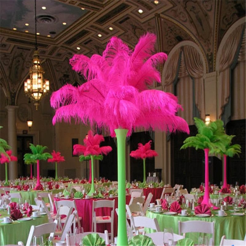 Diy Ostrich Feathers Plume Centerpiece For Wedding Party Table