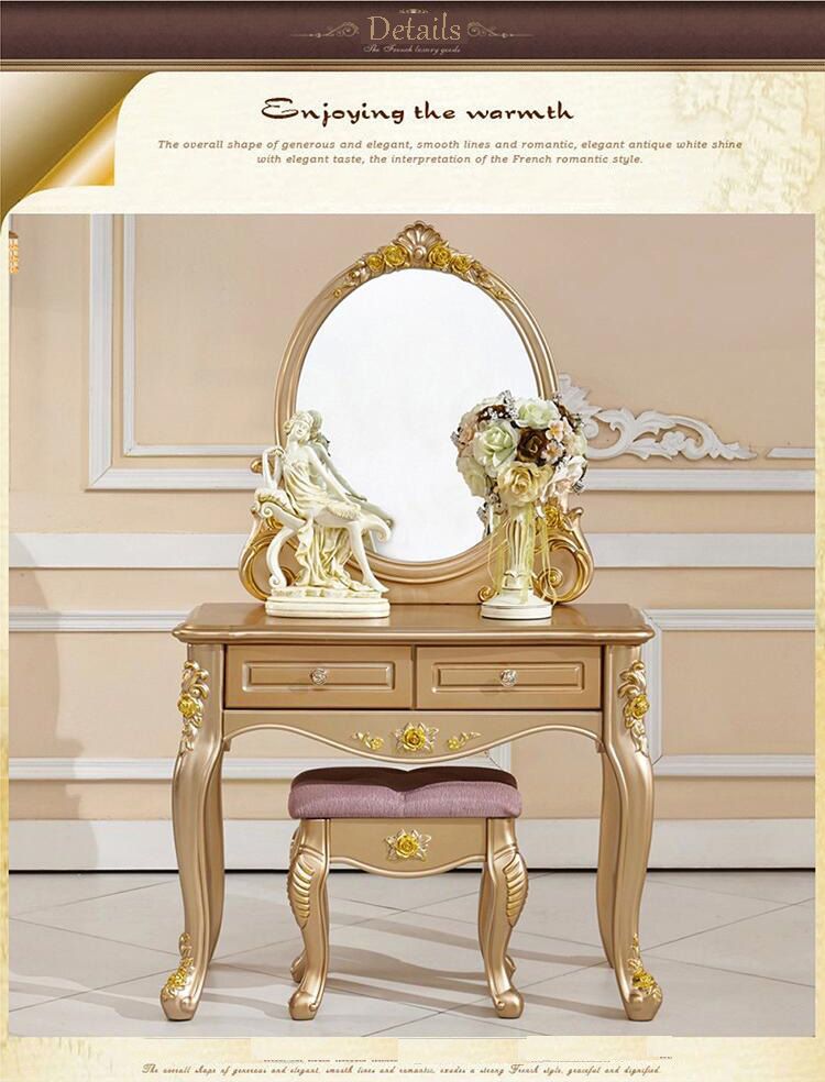 Factory Price Royaleuropean Mirror Table Modern Bedroom Dresser