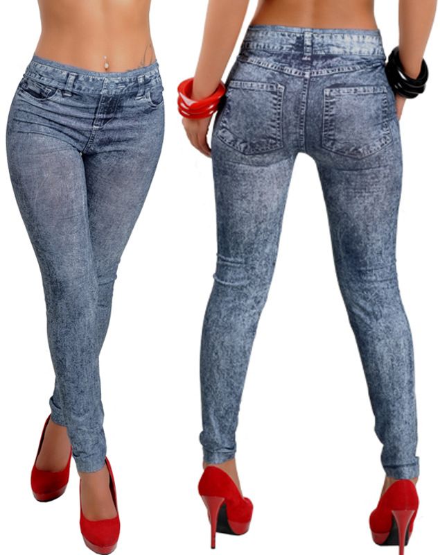 Acquista Taglia Unica Jeans Finti Stampa Donna Leggings Aderenti Senza  Cuciture Pantaloni Aderenti Stretti HY9066 A 10,3 € Dal Happyego | DHgate  Italy