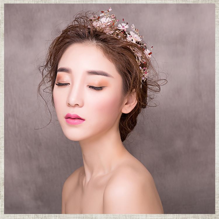Woman Headdress Hair Lomen Bride Korean Sweet Pink Headband Bride