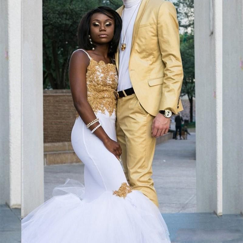 white and gold prom