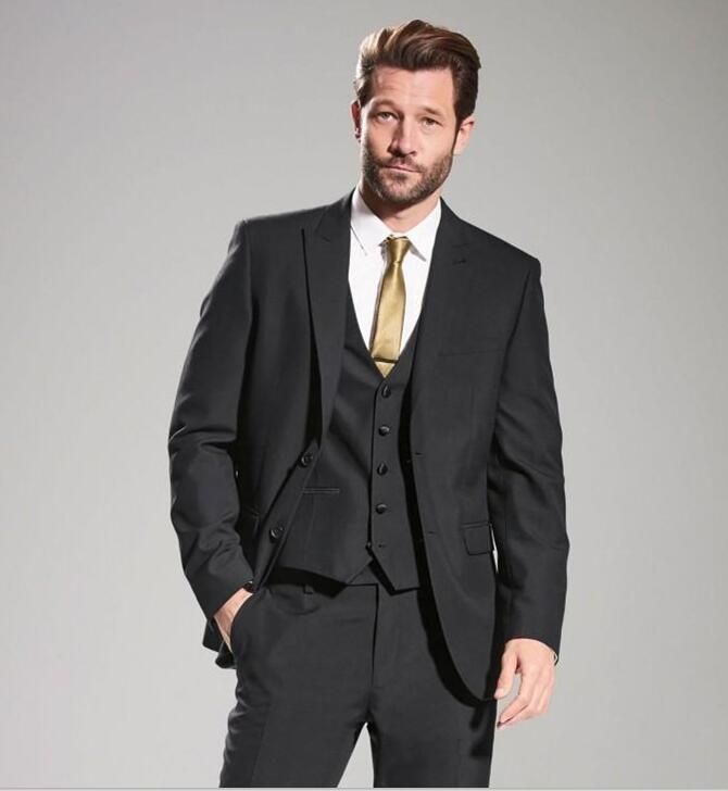 Compre Moda De Negocios Para Hombre Dos Botones De Traje Caballero Ropa  Formal Tres Piezas Trajes De Boda Frescos Para Hombres El Mejor Hombre  Chaqueta + Pantalón + Chaleco A 81,51 €