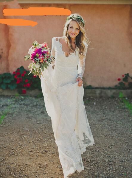 white long sleeve hippie dress