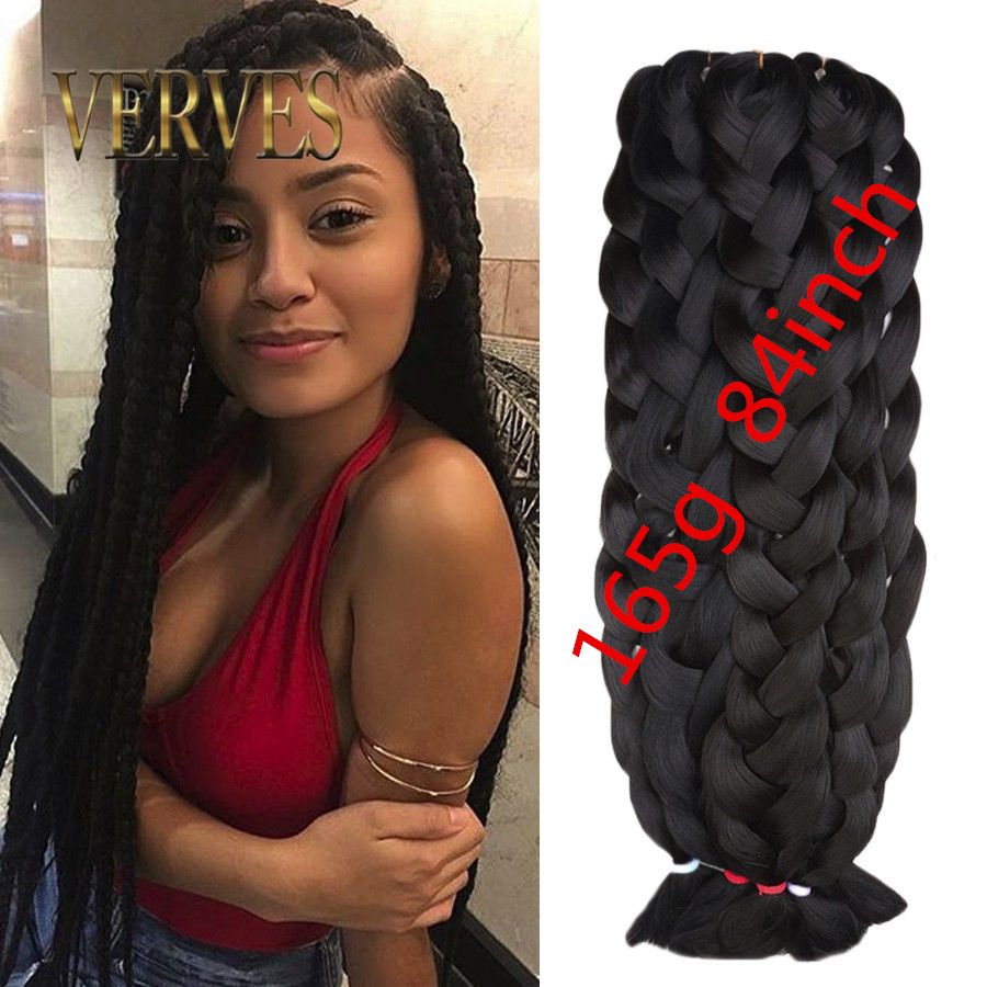 Hot Sale Synthetic Braiding Hair 82inch 165grams Single Color