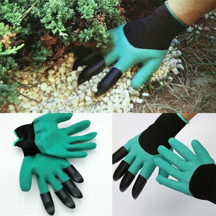 Gardening Genie Gloves with 4 ABS Plastic Claws Digging Planting Waterproof