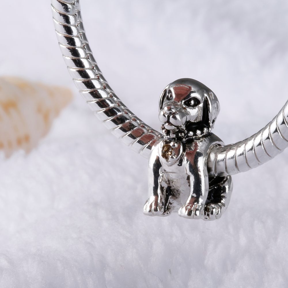 2020 Fits Pandora Bracelets 925 Sterling Silver Lovely Big Dog Charms Loose Beads For Wholesale