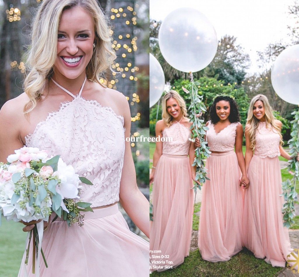 pink boho bridesmaid dress