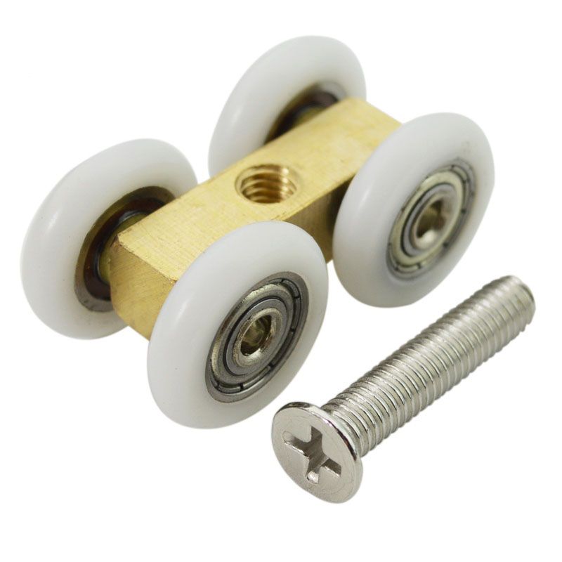2019 Shower Room Door Roller Ultra Quiet Wooden Window Sliding Door Pulley Hanging Rail Track Nylon Wheel Glass Bearing Door Hardware From