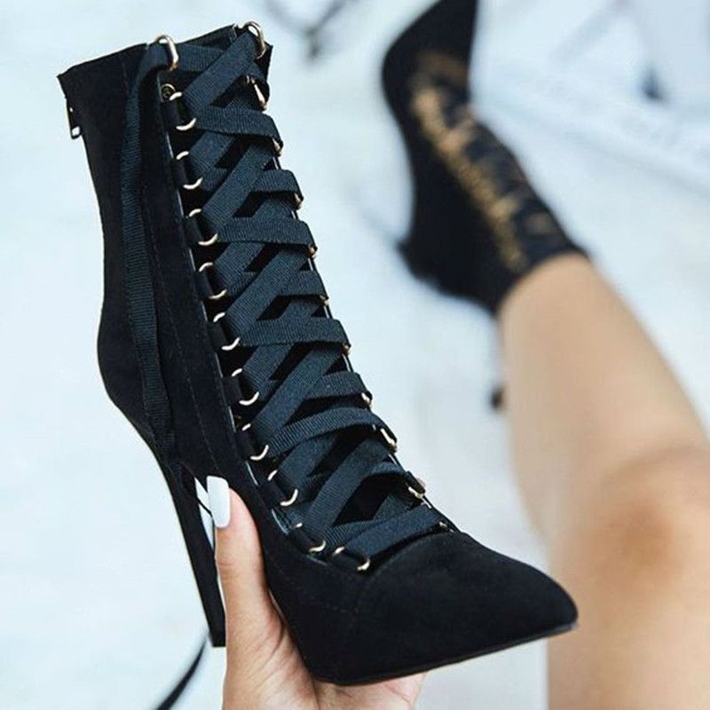 lace up ankle boots stiletto