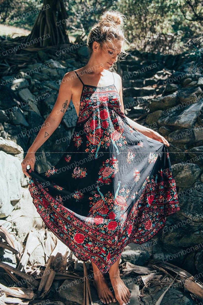 Vestido largo fiesta bohemia plisada boho blanco - Vestidos Maxi - Vestidos