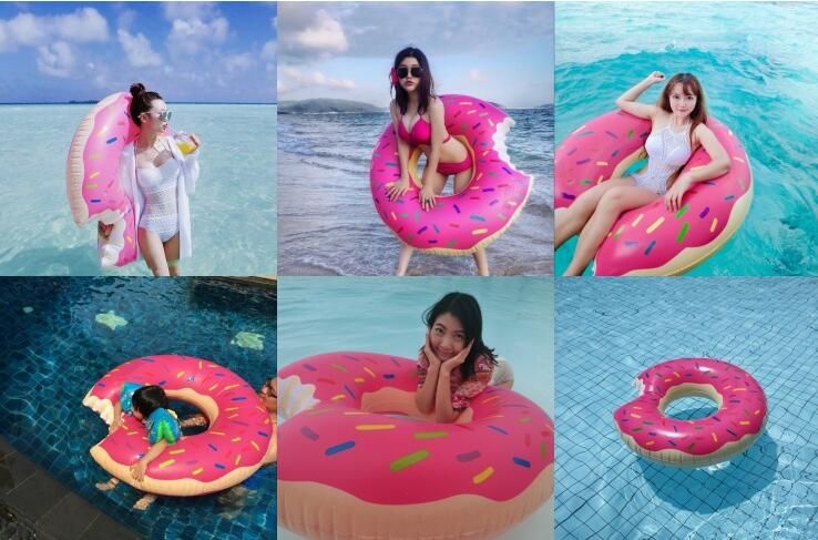 compre flotador para piscina gigantic donut piscina inflable flotador para playa juguetes gigantesco donut pool flotador para juguetes para adultos