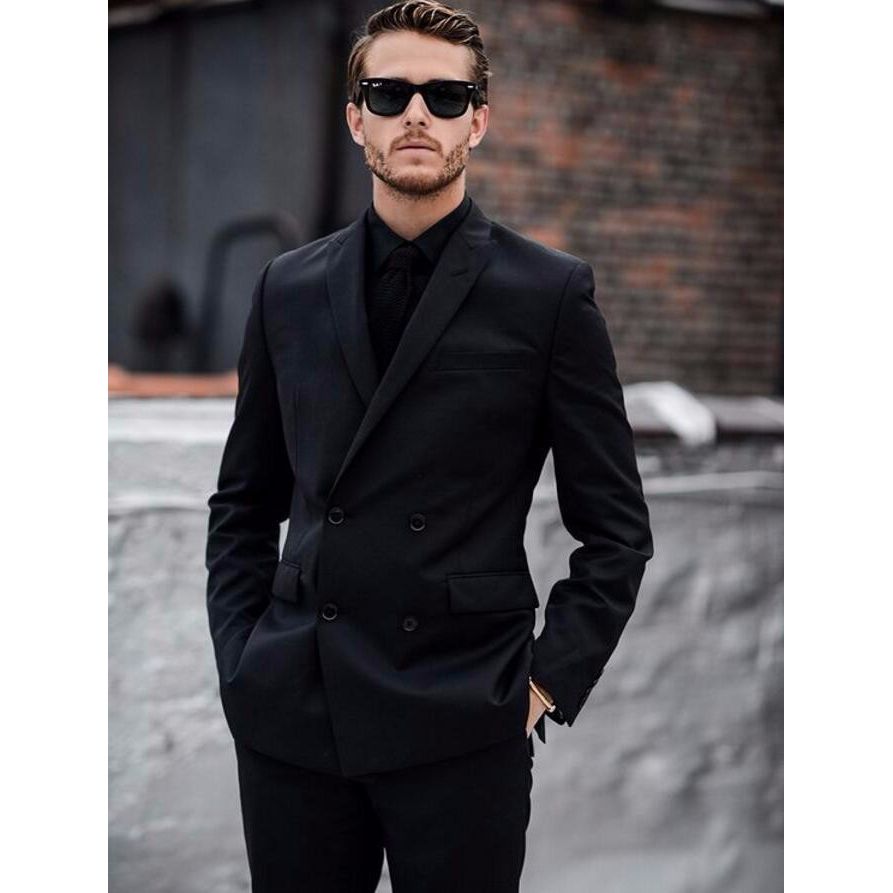 Grosshandel Schwarz Body Fitness Zweireiher Mens Wedding Prom Dinner Anzuge Zwei Stucke Nach Mass Brautigam Smoking Slim Fit Anzug Von Zhongbarry 59 65 Auf De Dhgate Com Dhgate