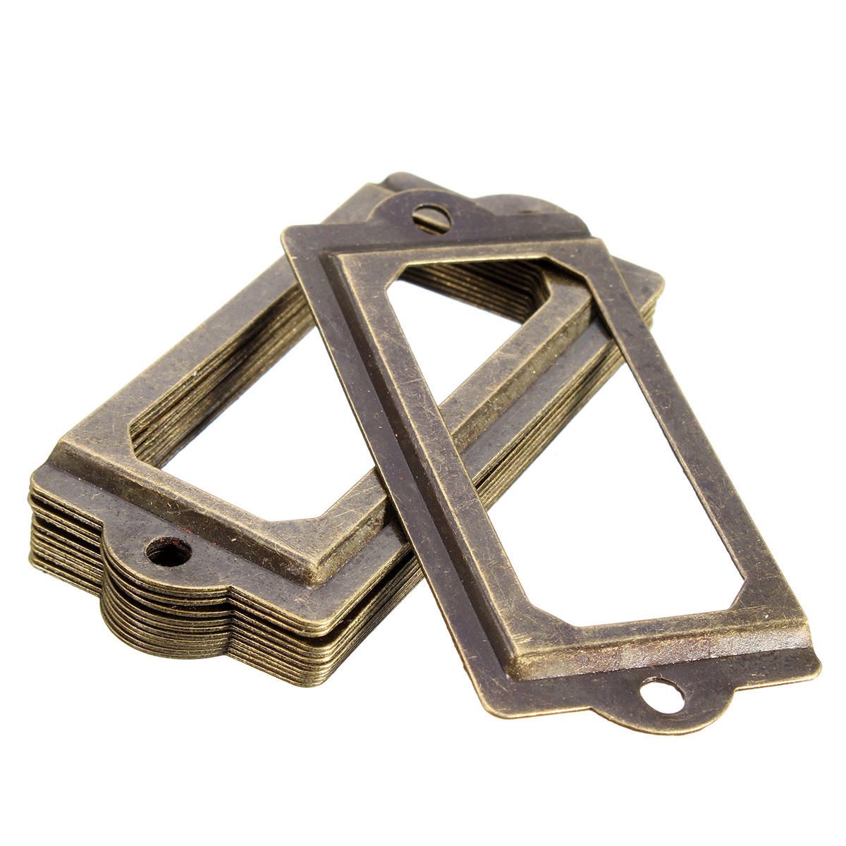 2020 Antique Brass Metal Label Pull Frame Handle File Name Card