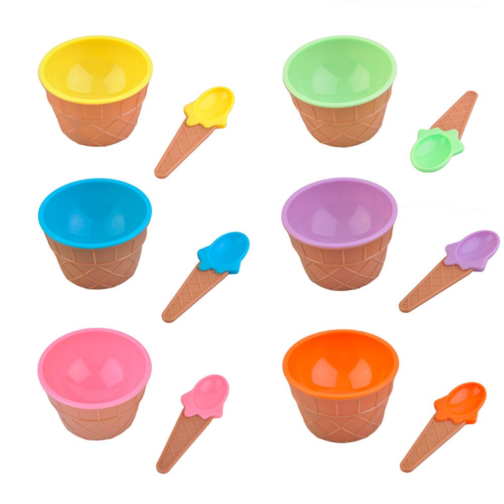 pink glass ice cream bowls