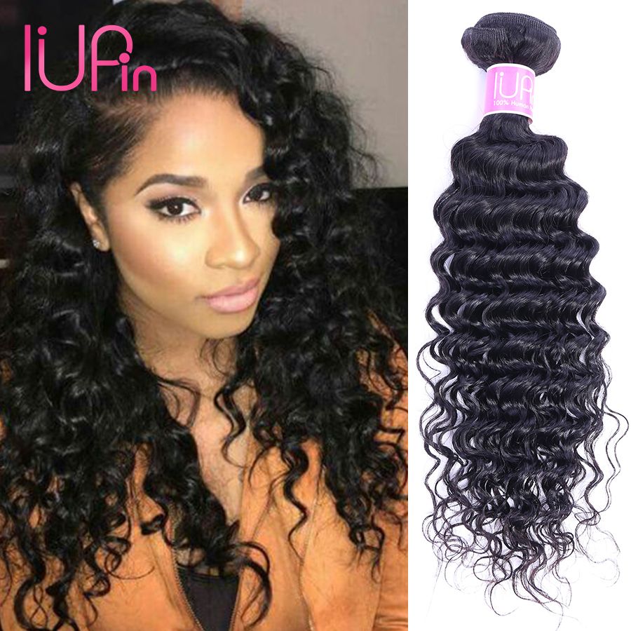 Iupin Peruvian Deep Wave Human Virgin Hair 4 Bundles Wet And Wavy