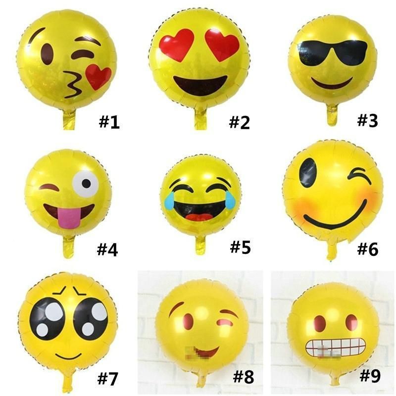 Balloons 18 Foil Balloon Emoji Faces Happy Birthday Free 18 Emoji Balloon Random Sent Home Garden Share Nw Com
