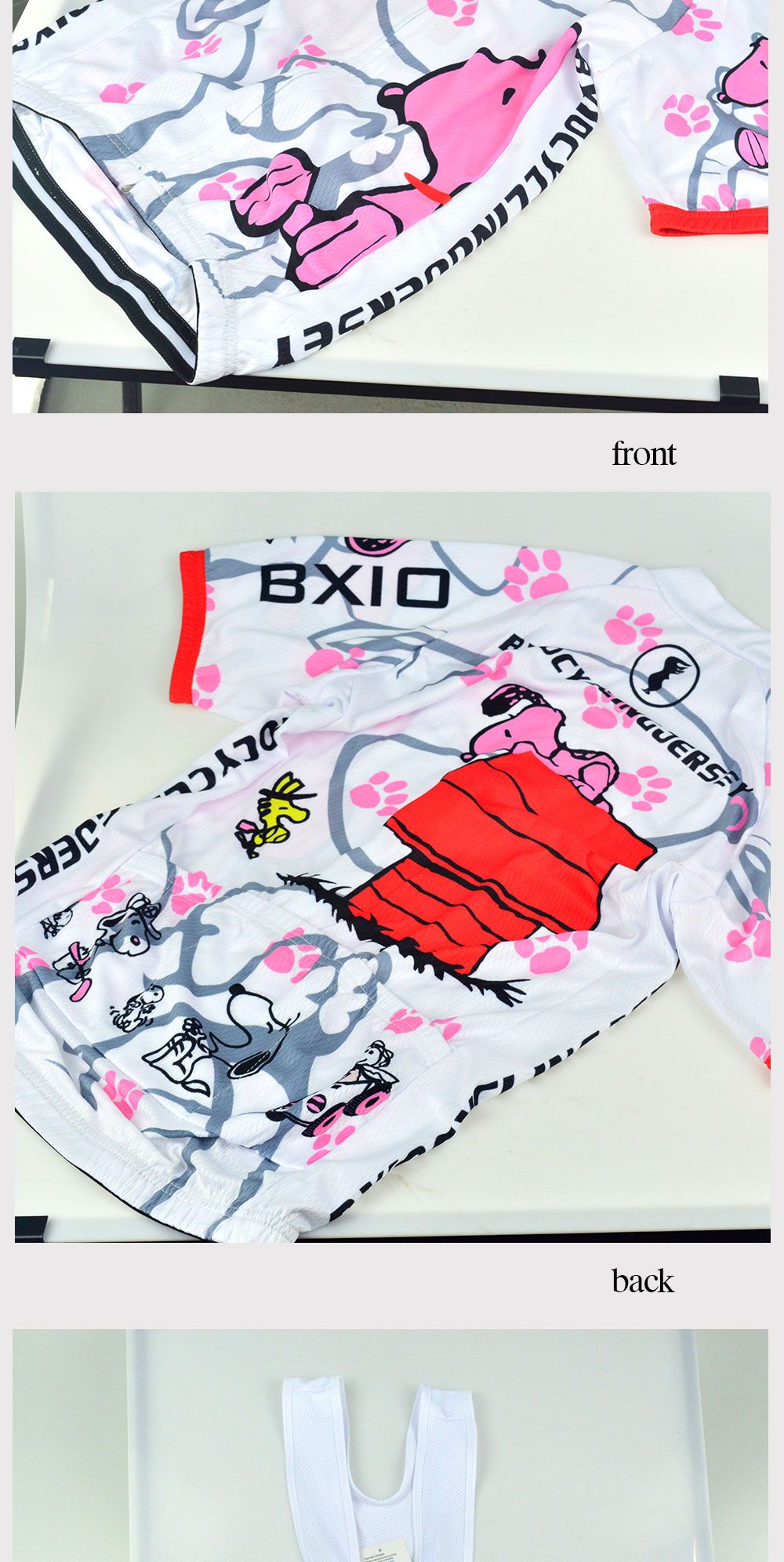 BXIO Cycling Jerseys Mountain Road Bikes Clothes Short Sleeve Snoopy Womens Cycling Jerseys Sets 