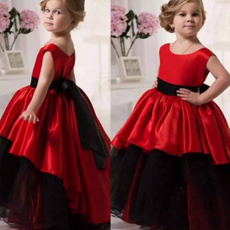 black dress with red sash