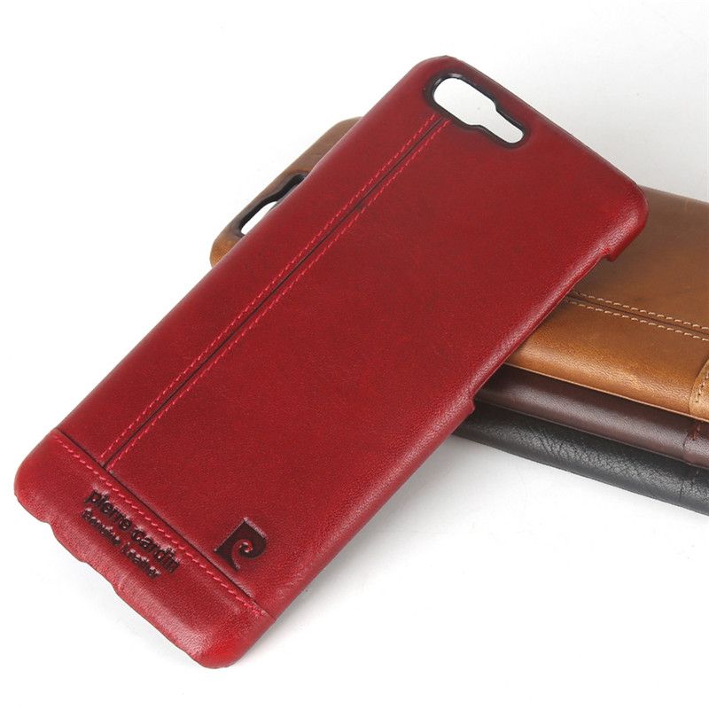Pierre Cardin Genuine Leather Cover Hard Back Case For One Plus 5 OnePlus5