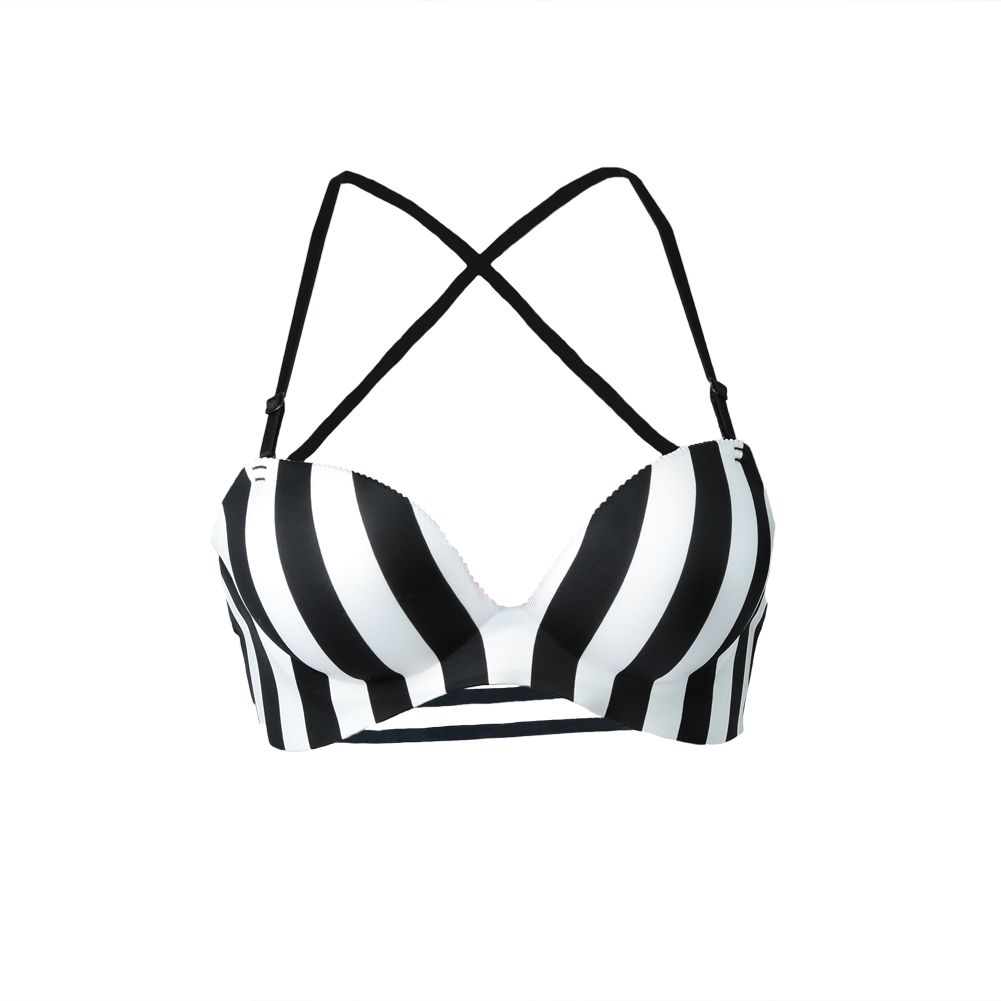 black and white striped bralette