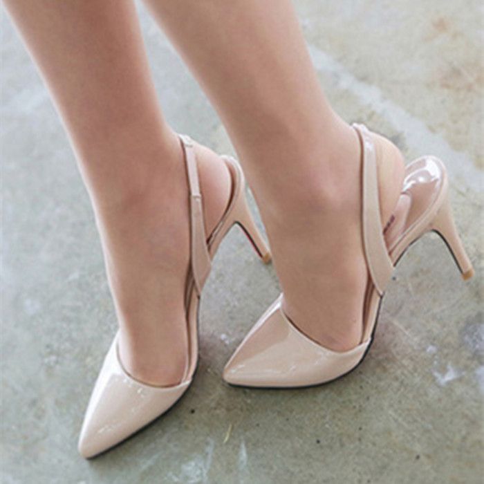nude sling back pumps