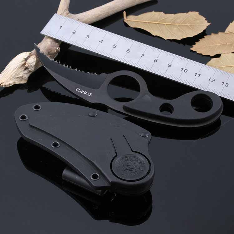 SWHRT2 Bear Claw Karambit Fixed Blade Knife Serrated Notched Blade ABS