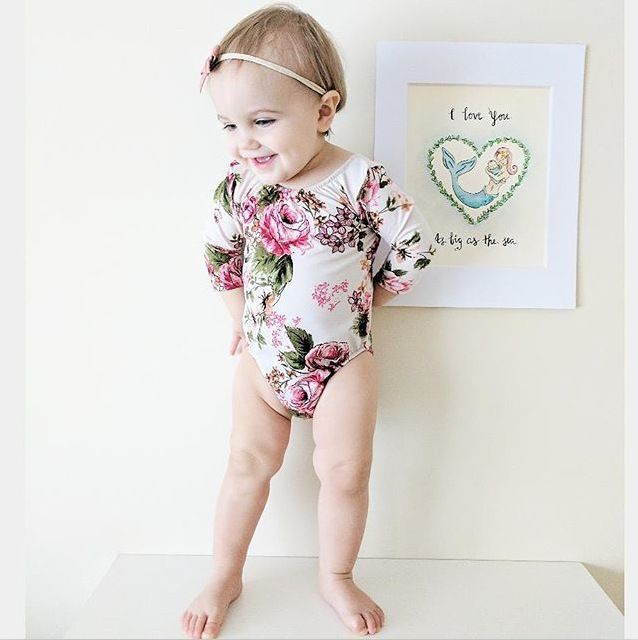 US Baby Girls Long Sleeve Romper Bodysuit Jumpsuit Infant Floral Outfits Clothes