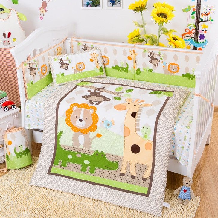 cheap cotton baby bedding set 3d giraffe monkey forest animals cheap cotton baby bedding set 3d giraffe monkey forest animals