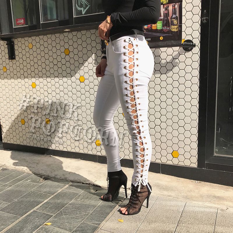 Acquistare Pantalone Stretto Aderente Da Donna Sexy A Vita Alta Con  Cerniera Laterale Economico | Consegna Veloce E Qualità | It.Dhgate