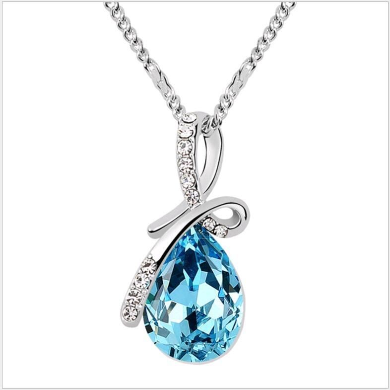 Whole Top Grade Quality Swarovski Crystal Heart Waterdrop Pendant Necklace For Las Women Elegant Retail Fashion Jewelry From Jane012 7 55 Dhgate Com - Swarovski Water Drop Pendant Necklace