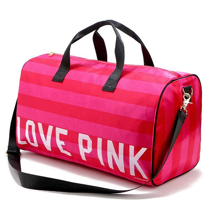 Compra Las Mujeres De La Manera Sexy Love Pink Bolsos En Forma De Barril De  Gran Capacidad De Viaje Duffle Rayas Impermeable Bolsa De Playa Bolsa De  Hombro W54 Barato | Entrega