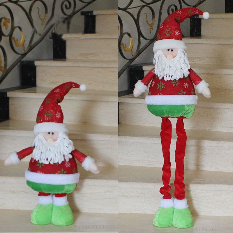 2017 New Christmas Ornaments Telescopic Pole Standing Santa Claus