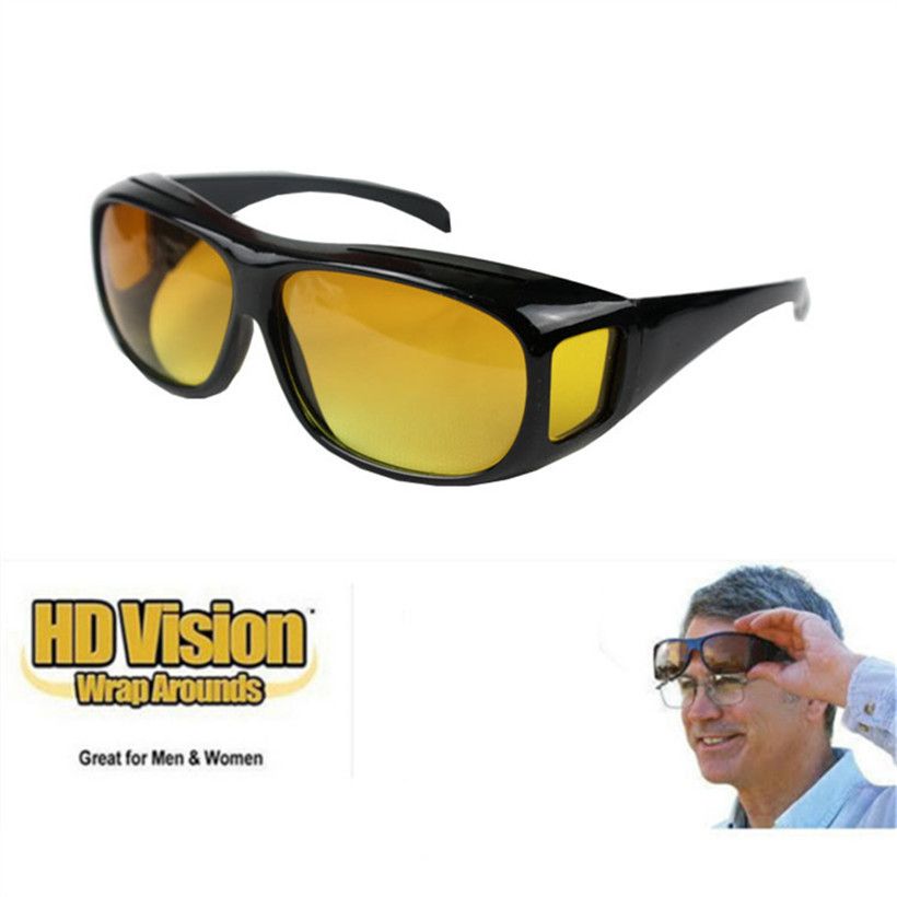 HD Vision Glasses Over Wrap Arounds Sunglasses Men Night Driving UV400
