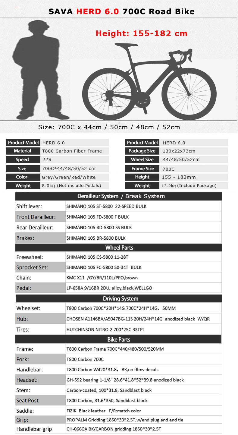 SAVA Nuova 700C * 440/480/500 / 520MM Bicicletta Da Strada In Fibra Di  Carbonio Bicicletta Completa Telaio Da Carbonio + Sellino Carbonio +  Shiman0 105 22 Velocità Bici Da Corsa Da 1.367,37 € | DHgate Italy